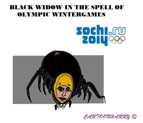 Cartoon: Black Widow (medium) by cartoonharry tagged sochi,olympics,blackwidow