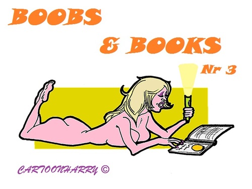 Cartoon: Books and Boobs3 (medium) by cartoonharry tagged books,boobs,girls