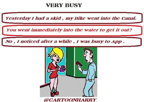 Cartoon: Busy Apping (medium) by cartoonharry tagged cartoonharry