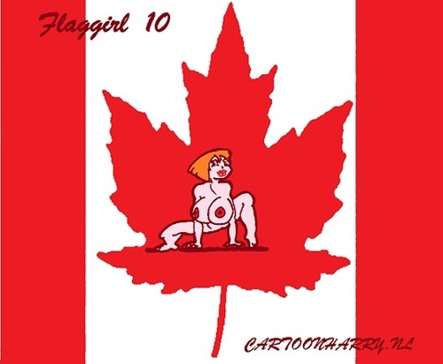 Cartoon: Canada (medium) by cartoonharry tagged flag,girl,canada,cartoon,toonpool,cartoonharry