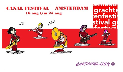 Cartoon: Canal Festival (medium) by cartoonharry tagged toonpool,festival,canal,2013,amsterdam,holland
