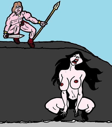 Cartoon: Conan the Barbarian (medium) by cartoonharry tagged conan,barbarian,girl,cartoon,sexy,erotic,cartoonist,cartoonharry,dutch,naked,nudes,belly,butt