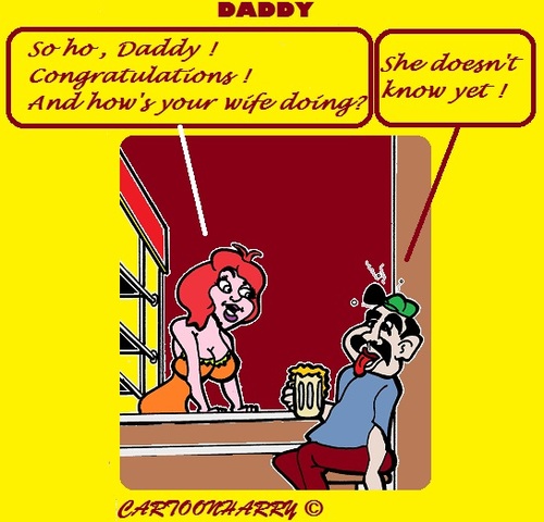 Cartoon: Daddy Ups (medium) by cartoonharry tagged daddy,ups,no,wife
