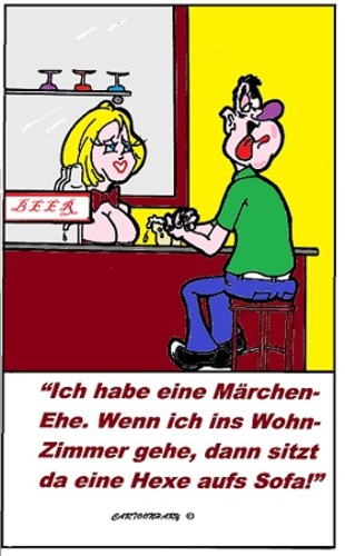 Cartoon: Eine Märchen-Ehe (medium) by cartoonharry tagged toonpool,märchen,cafe,bar,lokal,deutsch,dutch,cartoonharry,cartoonist,cartoon,hexe