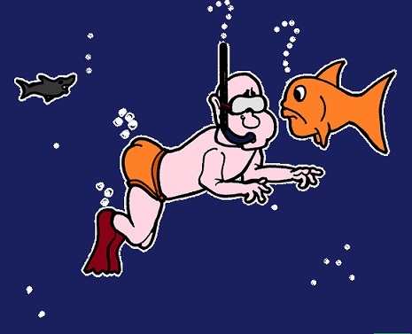 Cartoon: Expression (medium) by cartoonharry tagged sea,expression,snorkeling
