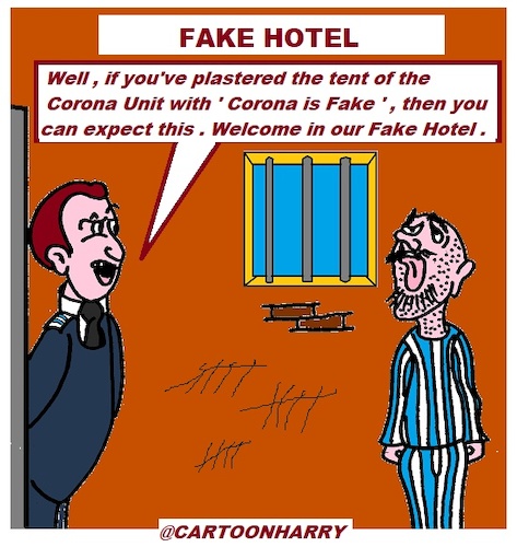 Cartoon: Fake Hotel (medium) by cartoonharry tagged cartoonharry,fakehotel