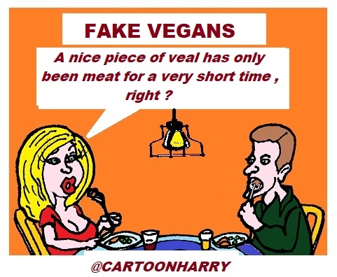 Cartoon: Fake Vegans (medium) by cartoonharry tagged fake,vegans,cartoonharry