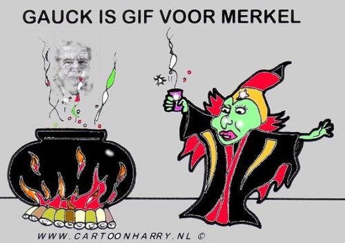 Cartoon: Gauck is Gif Voor Merkel (medium) by cartoonharry tagged gauck,merkel,gif,president,duitsland,germany,cartoonharry