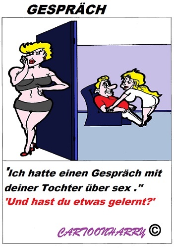 Cartoon: Gespräch (medium) by cartoonharry tagged tochter,gespräch,gelernt,cartoon,cartoonist,cartoonharry,deutsch,dutch,holland,toonpool