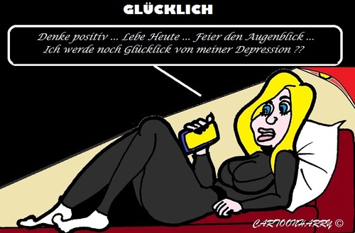 Cartoon: Glueckliche (medium) by cartoonharry tagged gluecklich,depression