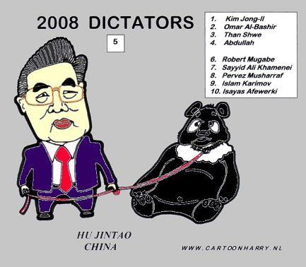 Cartoon: Hu Jintao (medium) by cartoonharry tagged hu,panda,china,dictator