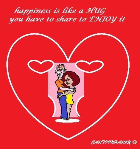 Cartoon: Hugs and Happiness (medium) by cartoonharry tagged happiness,love,hugs
