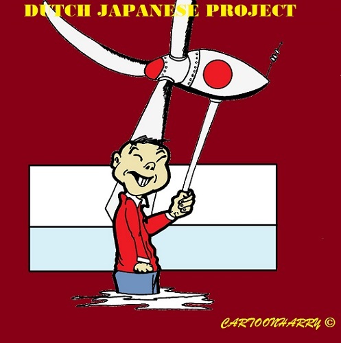 Cartoon: Japanese Wind (medium) by cartoonharry tagged japan,wind,holland,cartoon,cartoonist,cartoonharry,dutch,toonpool