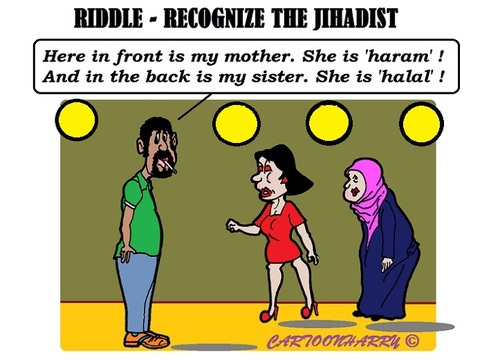 Cartoon: Jihadist (medium) by cartoonharry tagged iraq,syria,jihad,jihadist,mom,sister,is,isis