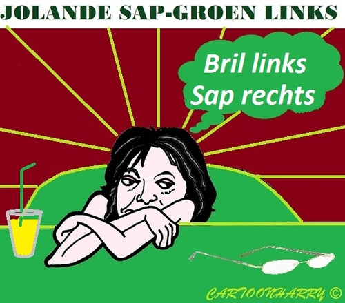 Cartoon: Jolande Sap (medium) by cartoonharry tagged jolandesap,sap,jolande,groenlinks,nederland,politiek,dutch,cartoon,cartoonist,cartoonharry,toonpool