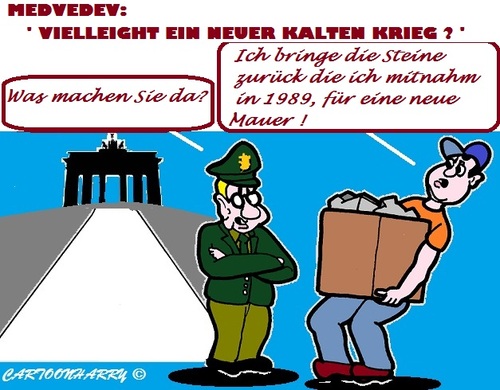 Cartoon: Kalter Krieg (medium) by cartoonharry tagged medvedev,kalterkrieg