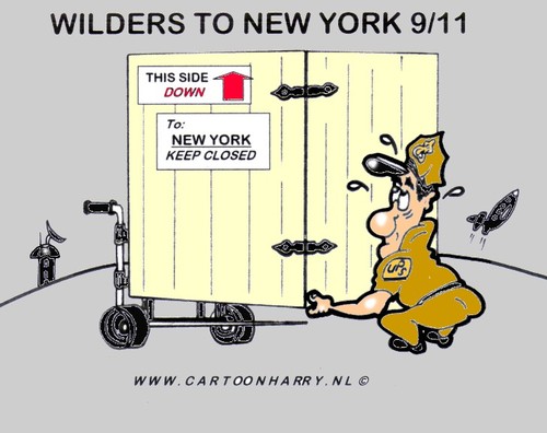 Cartoon: Keep The USA Closed (medium) by cartoonharry tagged geert,wilders,911,groundzero,mosque,cartoonharry