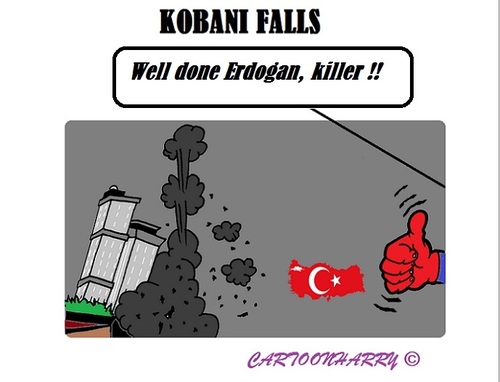 Cartoon: Kobani Syria (medium) by cartoonharry tagged syria,kobani,turkey,erdogan,isis