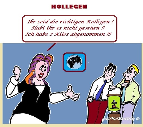 Cartoon: Kollegen (medium) by cartoonharry tagged gewicht,kilo,kollegen