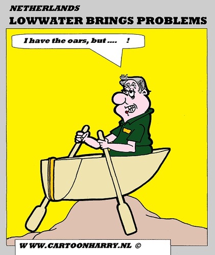 Cartoon: Lowwater Problems (medium) by cartoonharry tagged lowwater,problems,rain,sun,dry,boats,shipping,rivers,cartoon,cartoonist,cartoonharry,dutch,europ