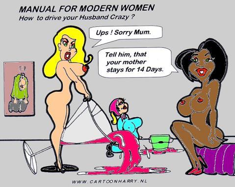 Cartoon: Manual for Modern Women10 (medium) by cartoonharry tagged cartoon,cartoonharry,girls,sexy,mother