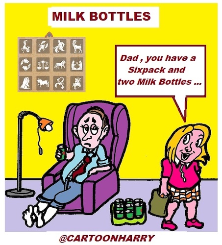 Cartoon: Milk Bottles (medium) by cartoonharry tagged sixpack,cartoonharry