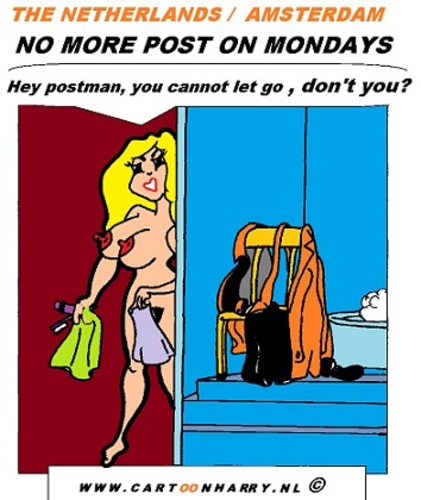 Cartoon: Mondays Post is Over (medium) by cartoonharry tagged post,postman,monday,holland,cartoon,cartoonist,cartoonharry,dutch,toonpool