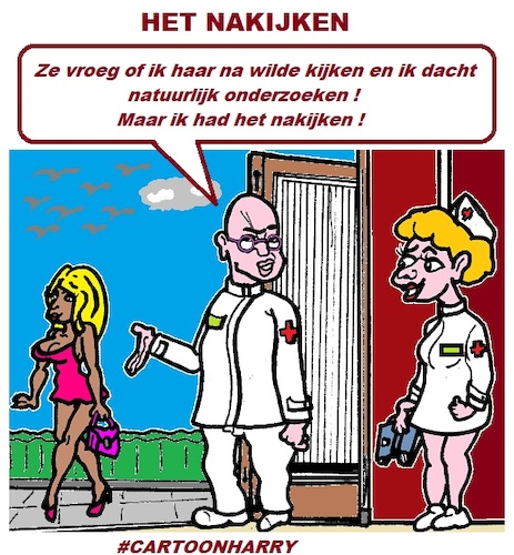 Cartoon: Nakijken (medium) by cartoonharry tagged nakijken,cartoonharry
