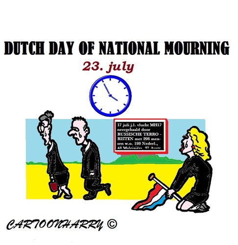 Cartoon: National Mourning (medium) by cartoonharry tagged ucraine,russia,holland,mh17,shotdown,298deadpeople,malaysian,australians,indonesia,england,germany,belgium,philipines,canadian,nwzealand,terrorists