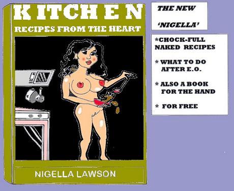 Cartoon: Nigellas New Book (medium) by cartoonharry tagged nigella,lawson,book,tastefull,sexy,naked,woman,kitchen