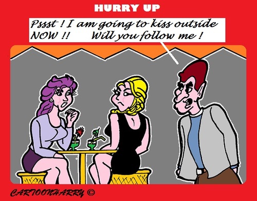 Cartoon: Outside Kissing (medium) by cartoonharry tagged bar,kiss,outside