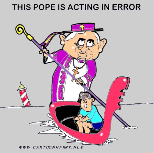 Cartoon: Pope Acting In Error (medium) by cartoonharry tagged inviolable,pope,cartoonharry,abuse,error,acting