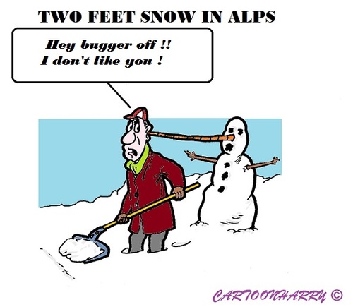 Cartoon: Snow (medium) by cartoonharry tagged snow,alps,snowman,bugger