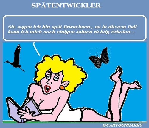 Cartoon: Spätentwickler (medium) by cartoonharry tagged spätentwickler,cartoonharry