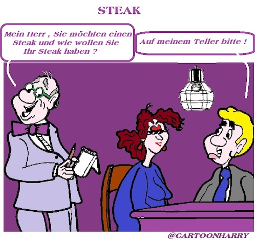 Cartoon: Steak (medium) by cartoonharry tagged steak,cartoonharry