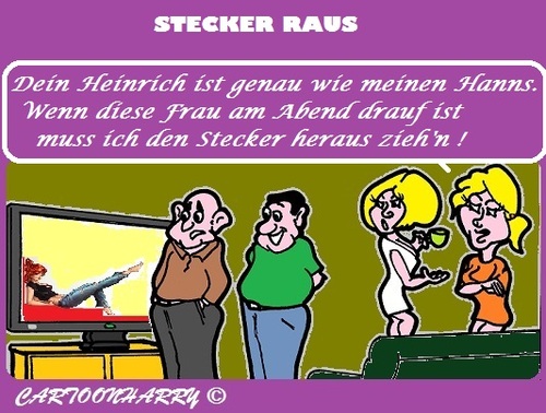 Cartoon: Stecker (medium) by cartoonharry tagged madchen,tv,programm,stecker