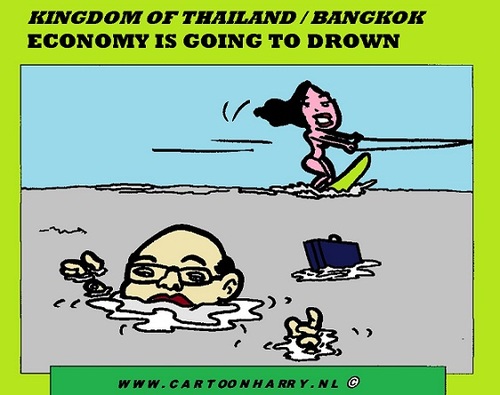 Cartoon: Thailand Bangkok (medium) by cartoonharry tagged waterski,drawn,bangkok,thailand,toonpool,dutch,cartoonharry,cartoonist,cartoon,water,vacation