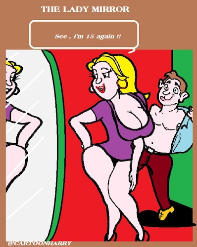 Cartoon: The Ladies (medium) by cartoonharry tagged mirror,cartoonharry