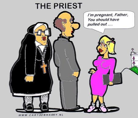 Cartoon: The Priest (medium) by cartoonharry tagged nun,sister,priest,child,girls,pregnant