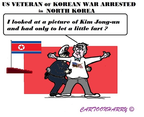 Cartoon: USA Veteran (medium) by cartoonharry tagged usa,nkorea,veteran,arrest,85