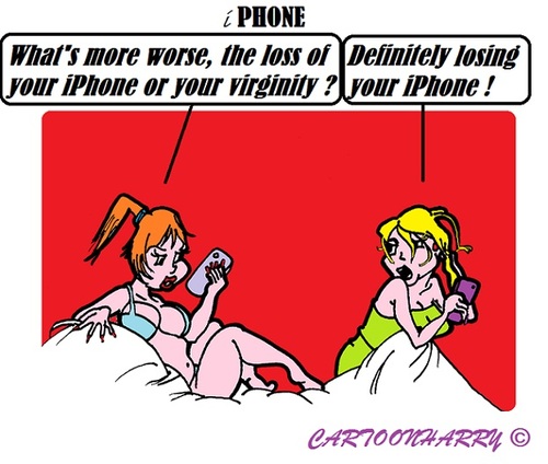 Cartoon: Virginity or ... (medium) by cartoonharry tagged virginity,iphone,lost