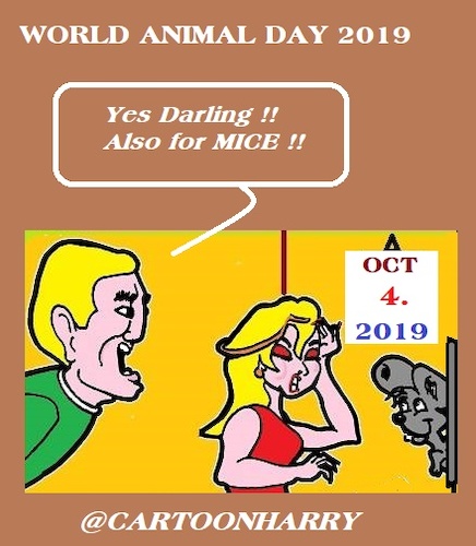 Cartoon: World Animal Day 2019 (medium) by cartoonharry tagged mice,worldanimalday2019,cartoonharry
