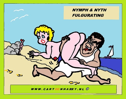 Cartoon: Nymph and Nyth (medium) by cartoonharry tagged girls,nude,nymph,cartoon,cartoonharry,cartoonist,dutch,toonpool