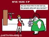 Cartoon: Only One Size (small) by cartoonharry tagged dress,clothes,size,up,down,more,less,cartoon,eat,food,cartoonist,cartoonharry,obese,dutch,toonpool
