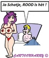 Cartoon: Rood (small) by cartoonharry tagged rood,meisje,jongen,bed,bh,cartoon,cartoonist,cartoonharry,dutch,toonpool