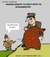 Cartoon: Russia Helps NATO (small) by cartoonharry tagged nato,bear,russia,afghanistan,cartoonharry