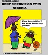 Cartoon: Sesame Street In Nigeria (small) by cartoonharry tagged sesame,street,bert,ernie,nigeria,warm,braun,cartoon,artist,art,arts,drawing,cartoonist,cartoonharry,dutch