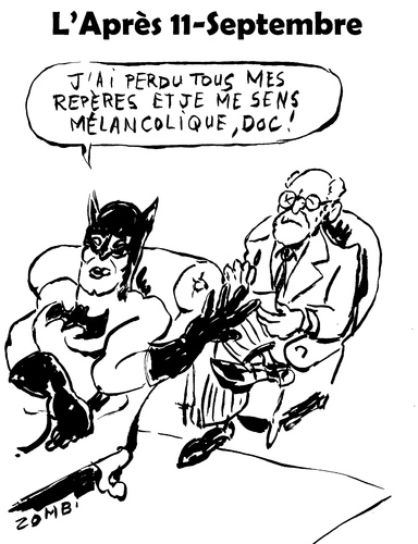 Cartoon: Post-Coitum Melancholy (medium) by Zombi tagged sigmund,freud,ubermensch,september,11