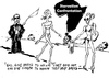 Cartoon: Starvation Confrontation (small) by Zombi tagged karl,lagerfeld,cartoon,starvation,model,africa,style