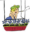 Cartoon: smoking cigarette (small) by Dekeyser tagged cigarette,lola,window,flowers,relax